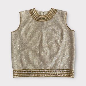 Vintage Sweater Bee By Banff Women’s Top Size 14 100% Wool Sequin Bead Glam NWOT